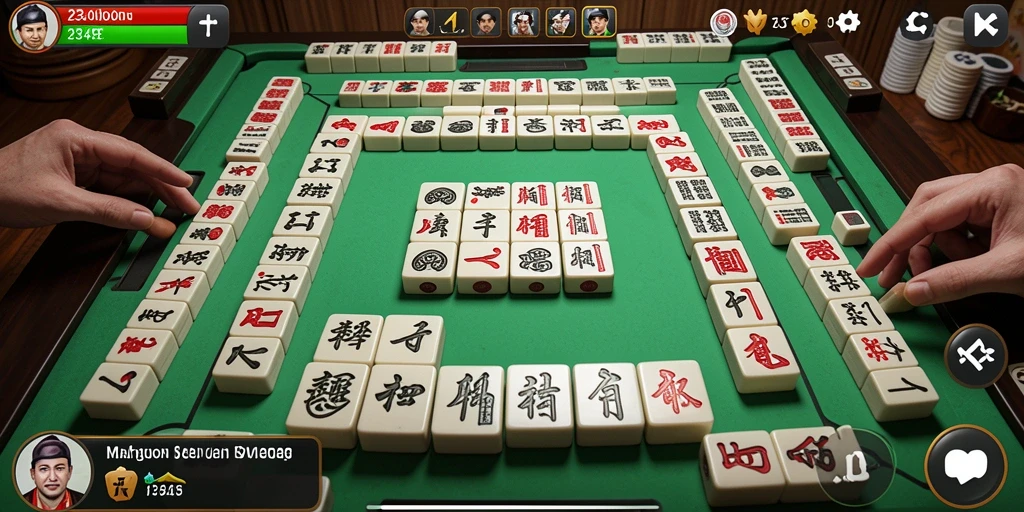 Screenshot gameplay 234E menampilkan aksi permainan Mahjong yang seru dan menarik.