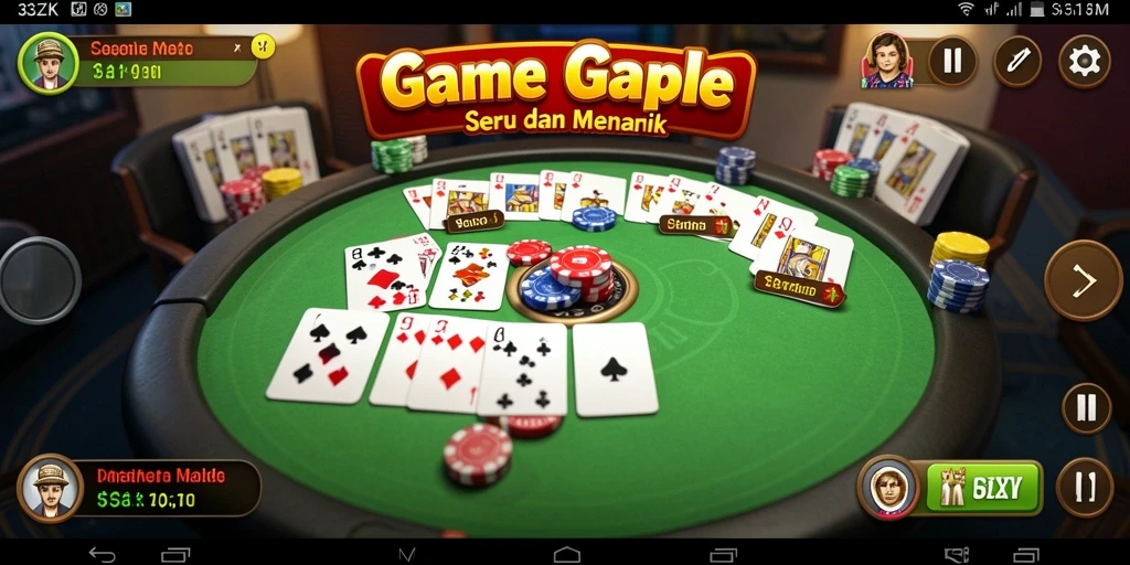 Tampilan gameplay seru dan interaktif game Gaple.