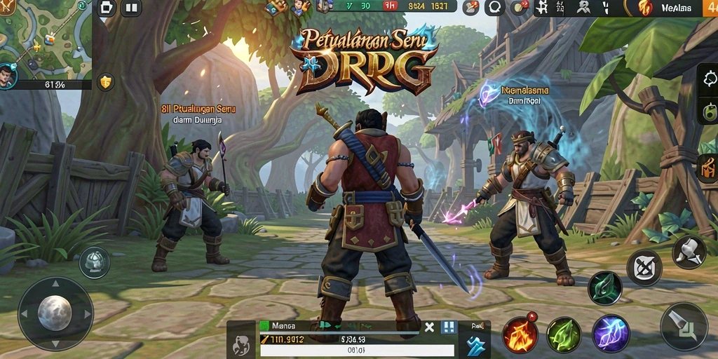 Screenshot utama 8II dengan pertarungan RPG yang mendebarkan.