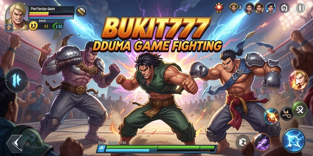 Screenshot BUKIT777 menampilkan pertarungan seru antara karakter-karakter kuat.