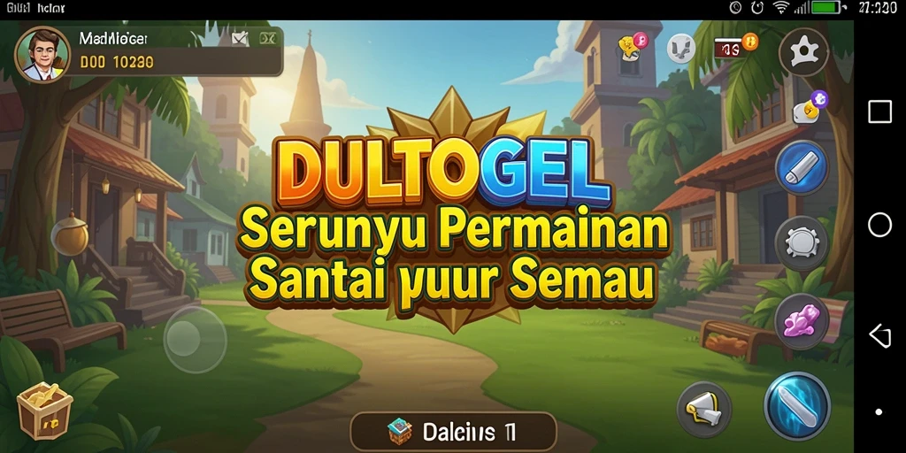 Screenshot gameplay seru DULTOGEL yang penuh warna.