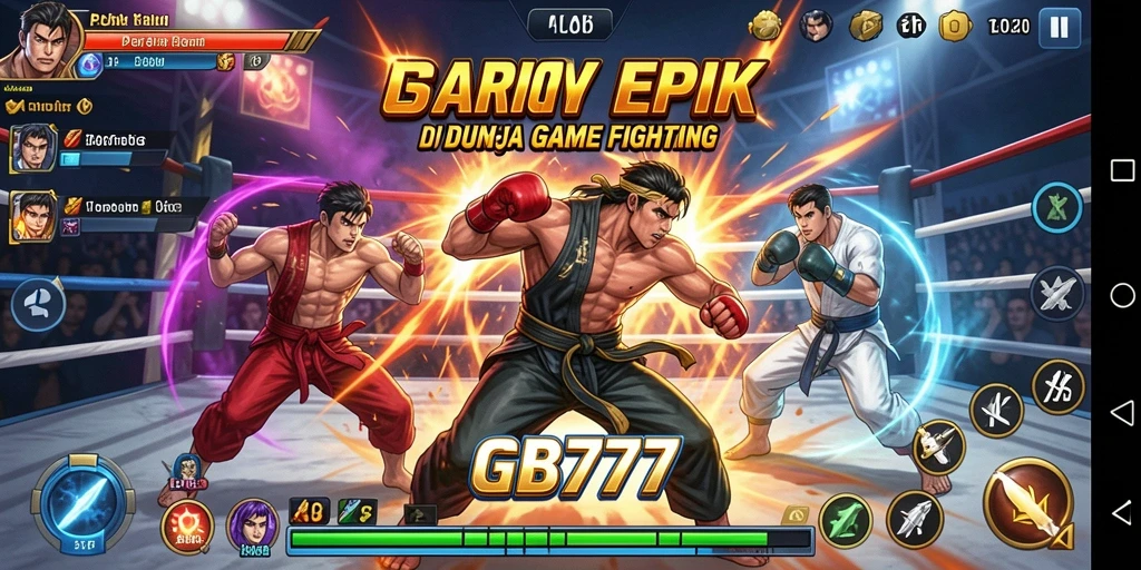 Tangkapan layar gameplay GB777 menampilkan aksi pertarungan yang intens.