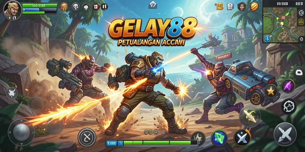 Tampilan menarik dari aksi gameplay intens di GELAY88.