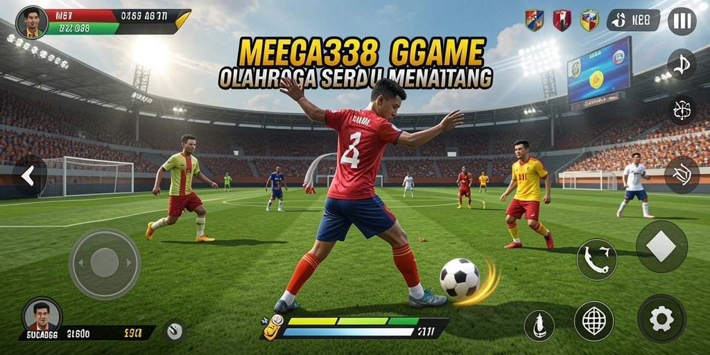 Tangkapan layar utama MEGA338 menampilkan aksi seru dalam pertandingan olahraga.