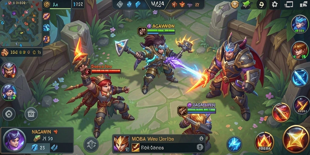 Tampilan gameplay seru di NAGAWIN dengan karakter beraksi.