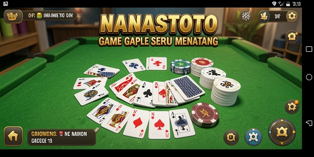 Screenshot gameplay NANASTOTO menunjukkan suasana permainan Gaple yang seru.
