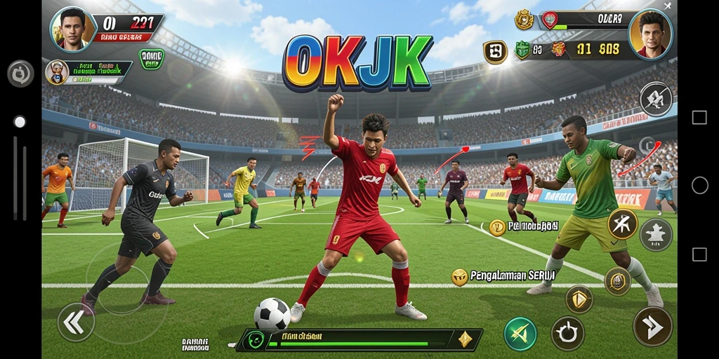 Tampilan gameplay seru di OKJK dengan aksi olahraga yang menegangkan.