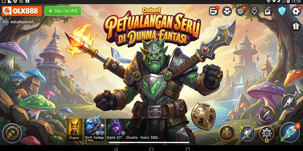 Screenshot gameplay OLX888 menampilkan petualangan mendebarkan dan grafik yang menakjubkan.
