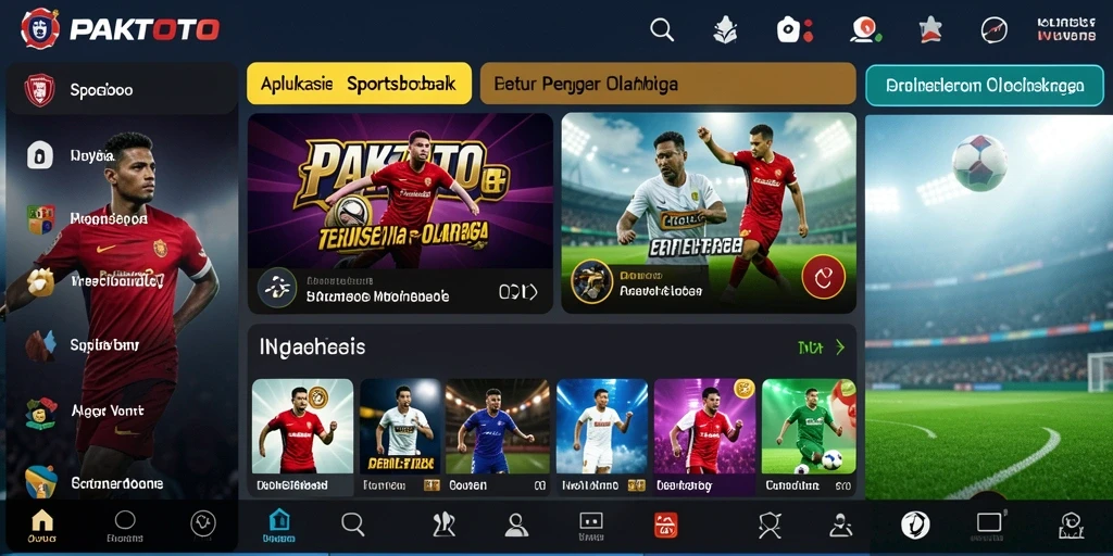 Tampilan antarmuka aplikasi PAKTOTO dengan pilihan taruhan olahraga.
