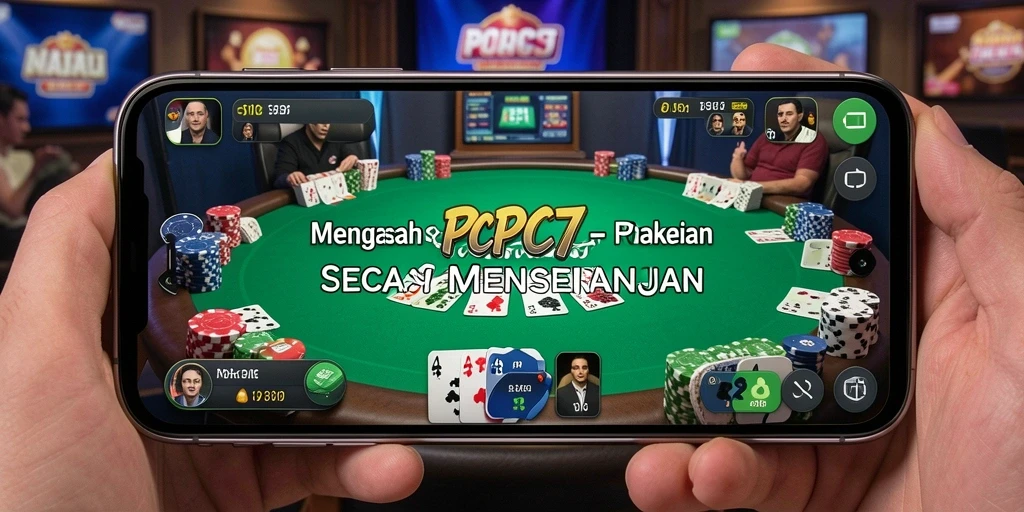 Tampilan dinamis dari gameplay PCPC7 dengan aksi poker yang seru.