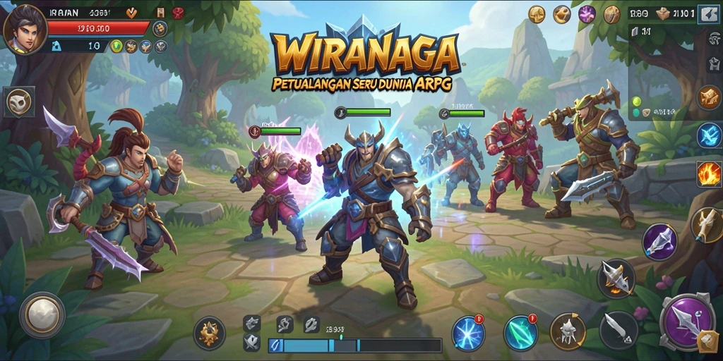Tampilan gameplay seru WIRANAGA dengan aksi ARPG yang mendebarkan.