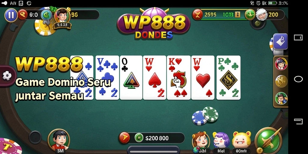 Tangkapan layar WP888 menunjukkan gameplay domino yang seru.